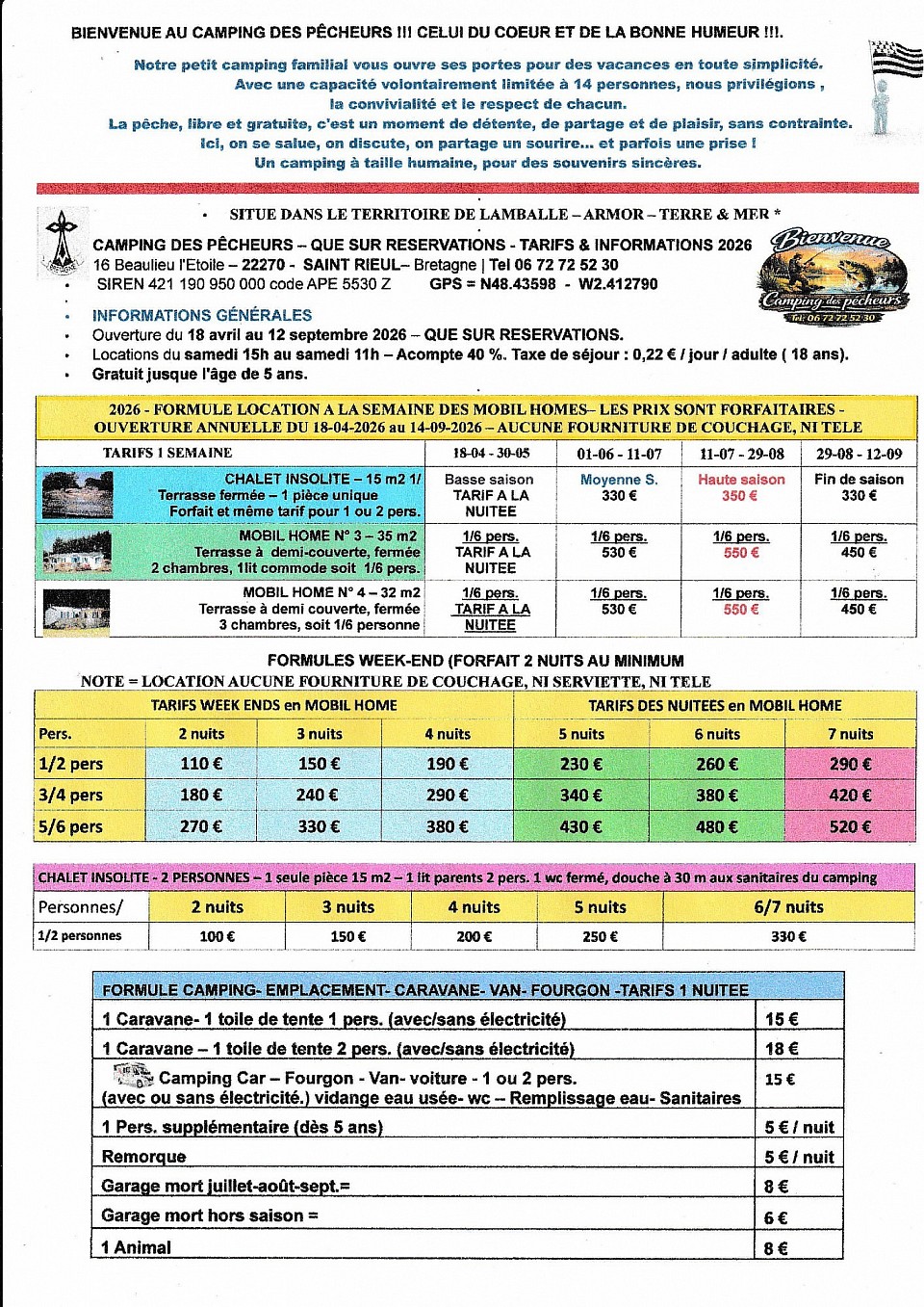 camping familial,pêche en gratuité